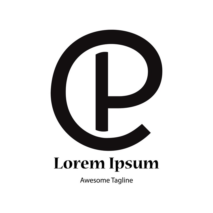 Abstract lettera iniziale P e C modello di progettazione del logo Icon per affari di lusso elegante semplice