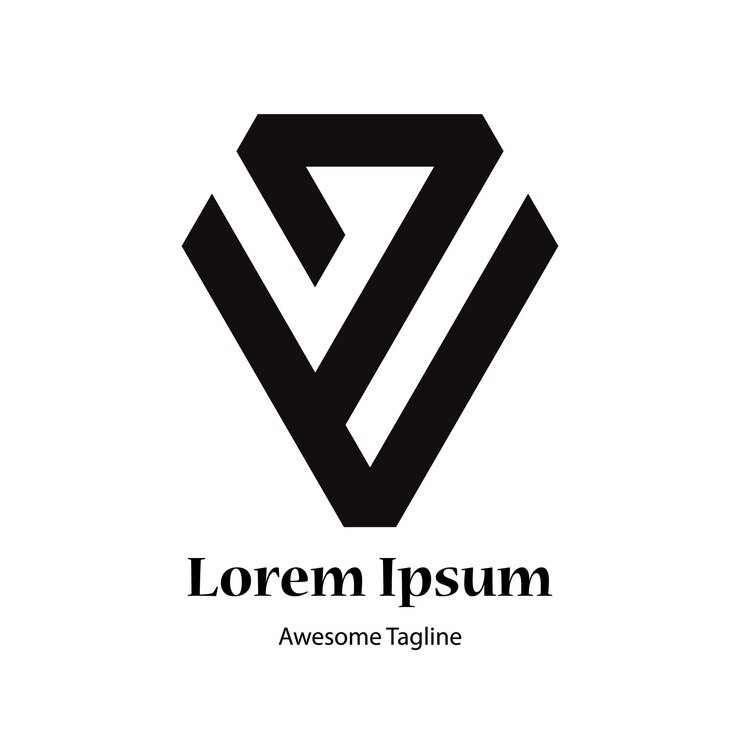 Abstract lettera iniziale V modello di progettazione del logo Icon per affari di lusso elegante semplice