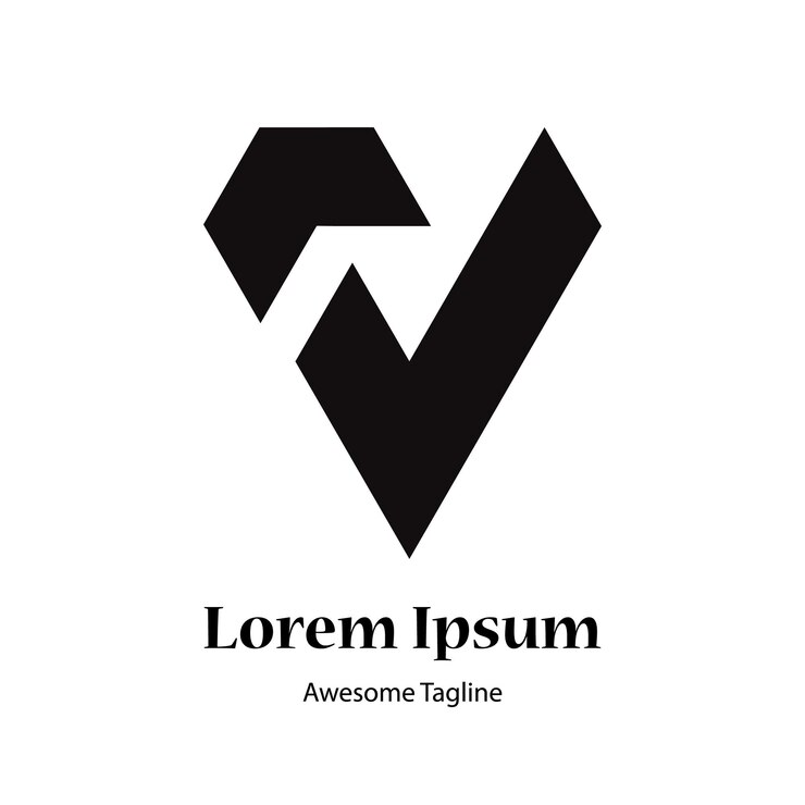 Abstract lettera iniziale V modello di progettazione del logo Icon per affari di lusso elegante semplice