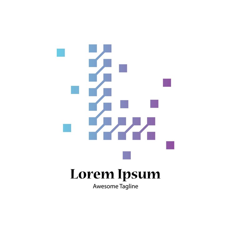 Abstract lettera L tecnologia logo design icona