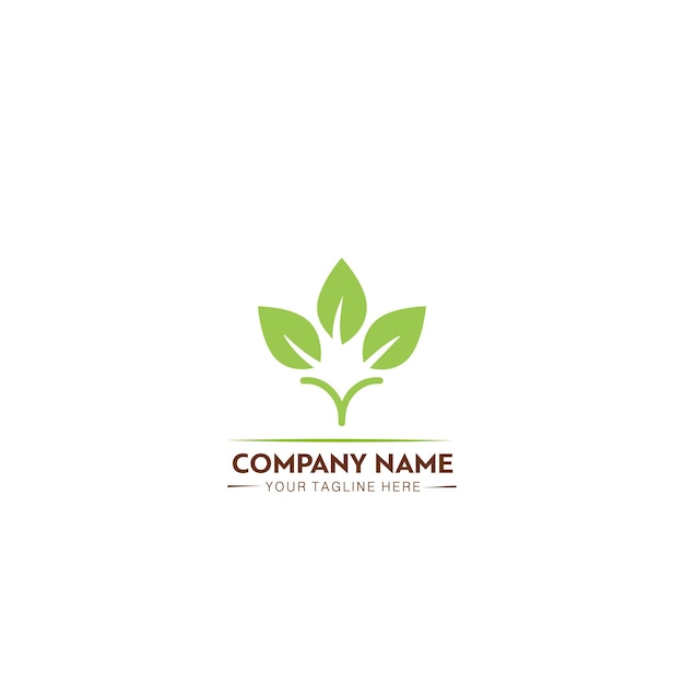 Abstract line art foglia verde ecologia logotipo icona concetto logo vettoriale