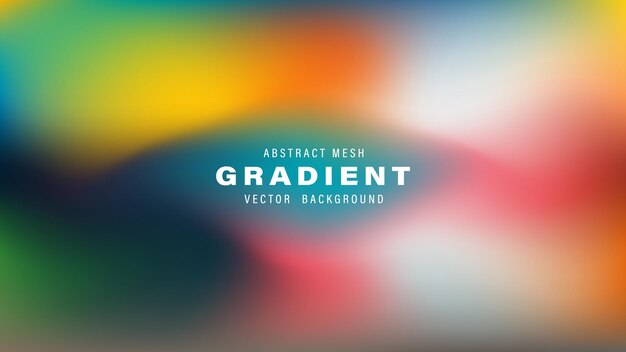 Abstract Mesh Gradient Vector Background Design Colorato sfocato