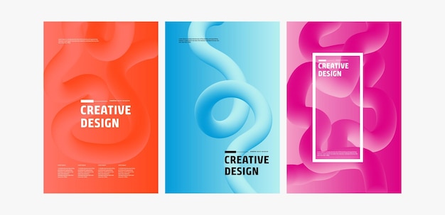 Abstract Modelli di progettazione creativa Forme fluide colorate e testo