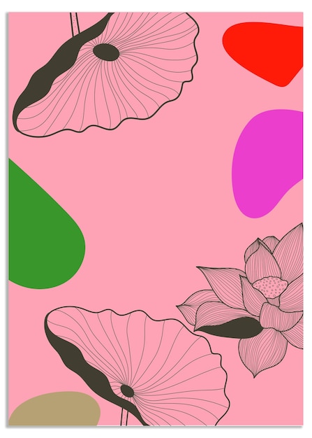 Abstract modern wall art background vector set