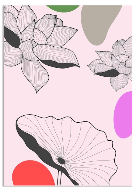 Abstract modern wall art background vector set