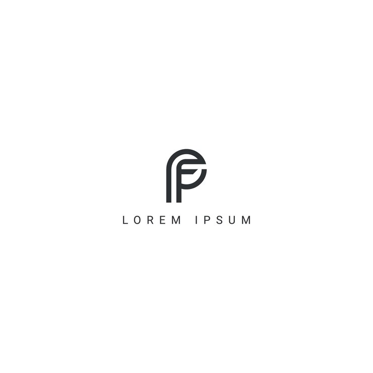 Vettore abstract pf fp lettera semplice stile modello vettoriale di progettazione del logo