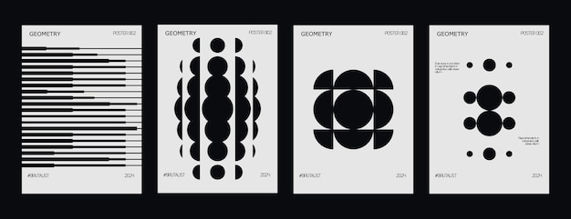 Abstract Poster Design Collezione di cartelli moderni Effetto vetro di rifrazione e distorsione