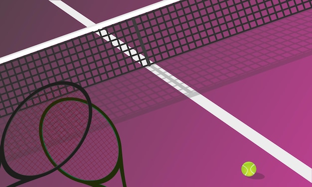 Abstract Poster di tennis sul prato e palle da tennis sul campo Illustrazione vettoriale