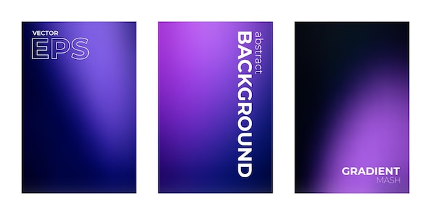 Abstract Purple Vector Gradient Design Set (Set di progettazione del gradiente vettoriale viola astratto)