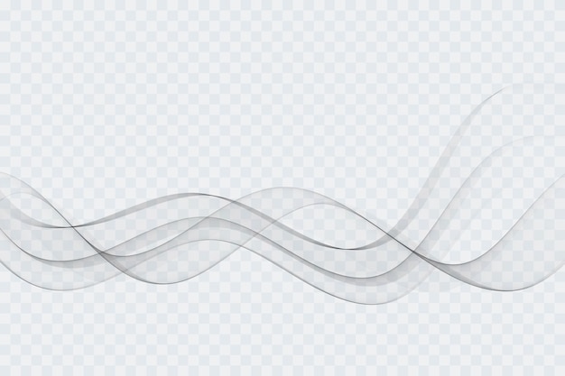 Abstract smooth gray wavy wave flow Illustrazione del movimento della curva di flusso grigio