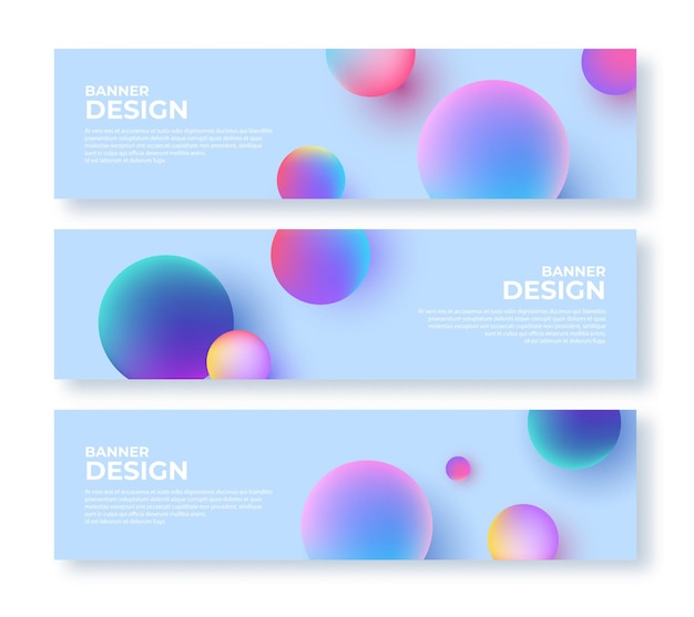 Abstract trendy header design template collection Banner orizzontale moderno
