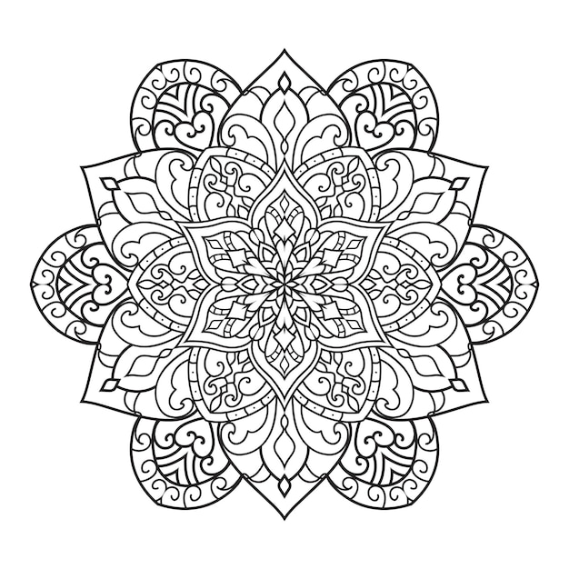 Abstract Vector mandala Pattern.Black and white illustration.Outline.Pagina da colorare per libro da colorare