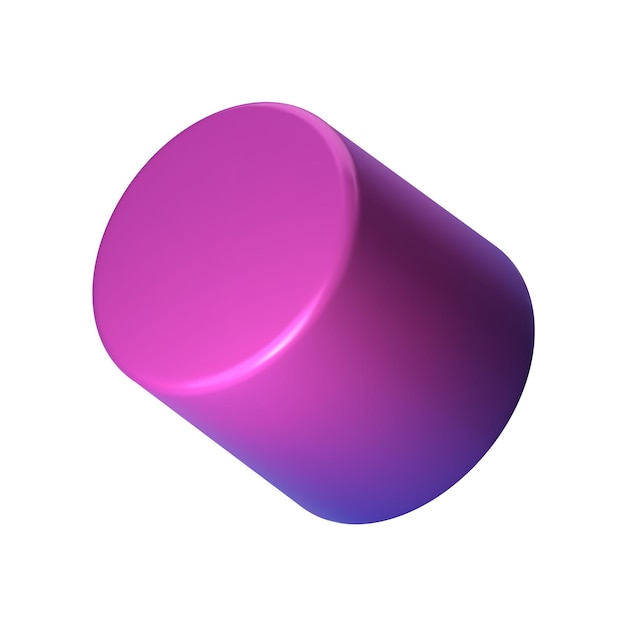 Abstract violetto 3D cilindro illustrazione isolata su sfondo pulito Perfetto per infografiche materiali digitali e di stampa moderna grafica vettoriale realistica e scalabile per uso di progettazione versatile