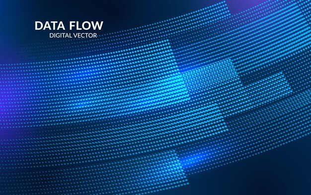 Abstract visualization of big data flow lines and binary data stream Ideal for data analytics cloud computing and digital transfer design