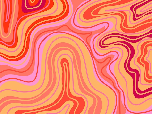 Abstract wave marble liquid pattern vintage colorato a mano disegnato vettoriale sfondo illustrazione