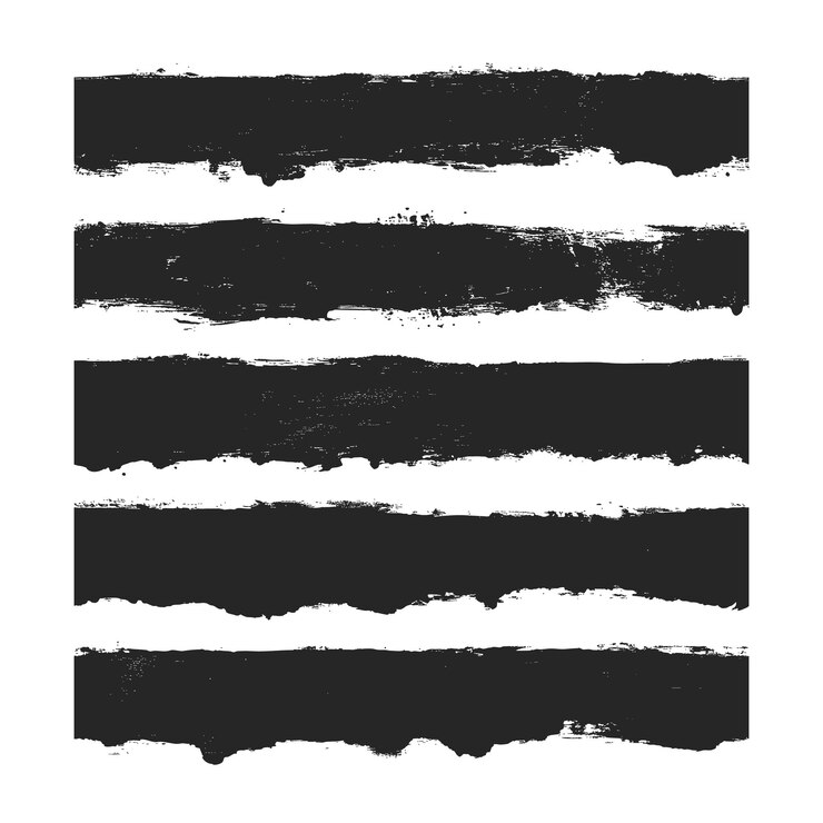 Vettore abstrazione disegnata a mano in stile grunge, pennelli a modello senza cuciture, set vettoriale su bianco