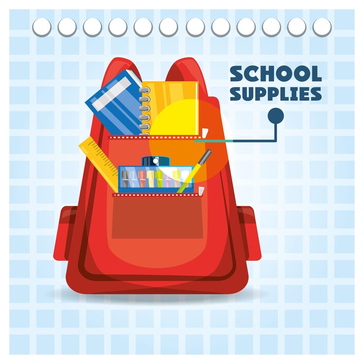 Vettore accessori per strumenti scolastici per studiare educazione