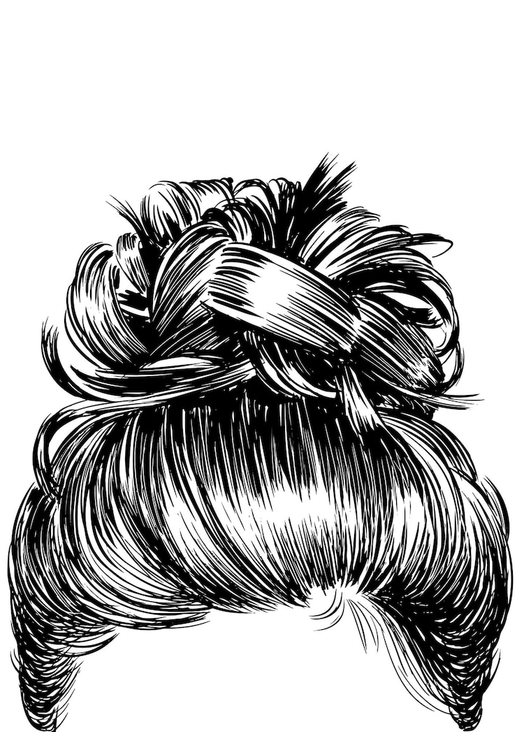 Vettore acconciature da chignon disordinato