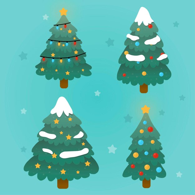 Accumulazione dell'albero di Natale disegnato a mano
