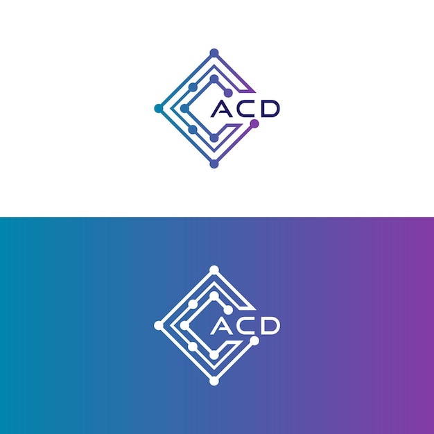 acd tech iniziale logo design icona per la tecnologia Digital Tech business acd tech logo acd