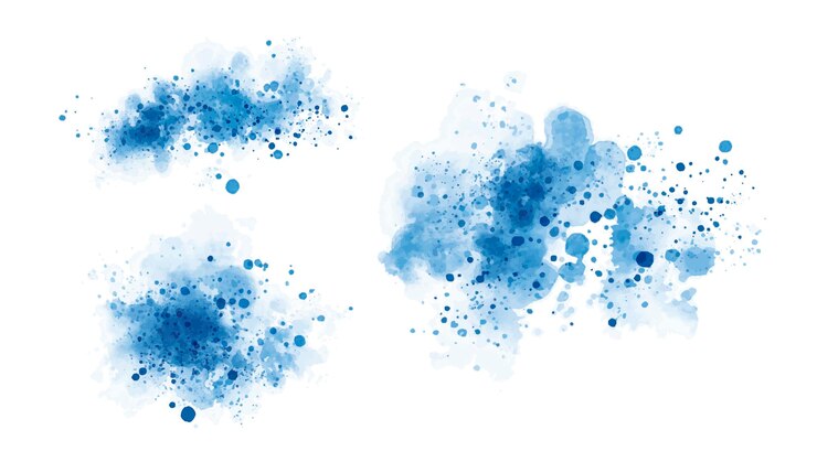Acquerello blu su sfondo bianco