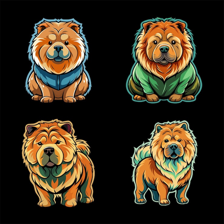 Vettore acquerello chow chow con una sofficità unica