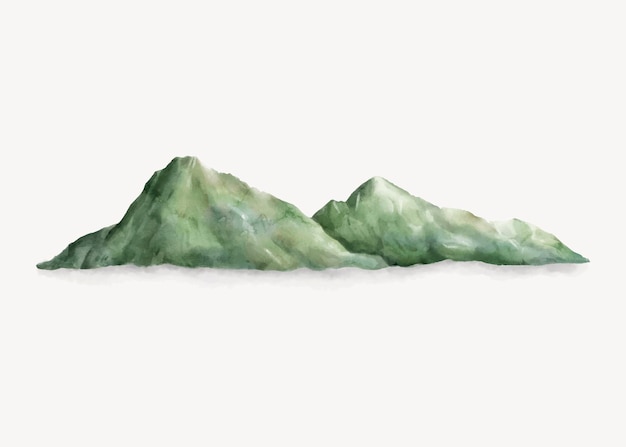 Acquerello di montagna clipart primavera natura illustrazione vettore
