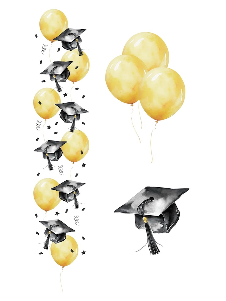 Vettore acquerello per la festa di laurea decorazione carta