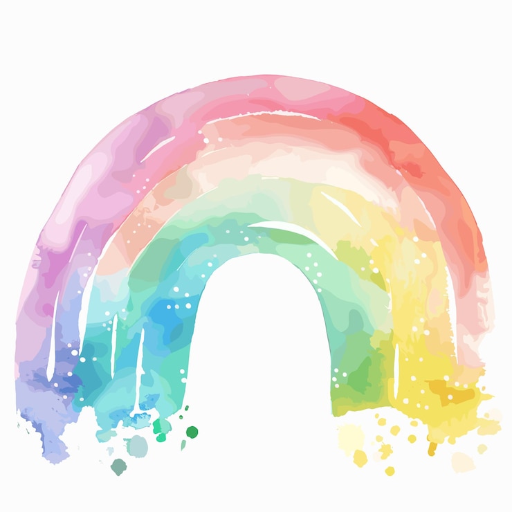 Vettore acquerello rainbow minimal