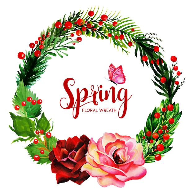 Acquerello Spring Floral Wreath