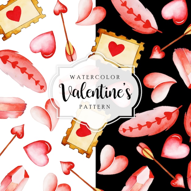 Acquerello Valentine Pattern Background