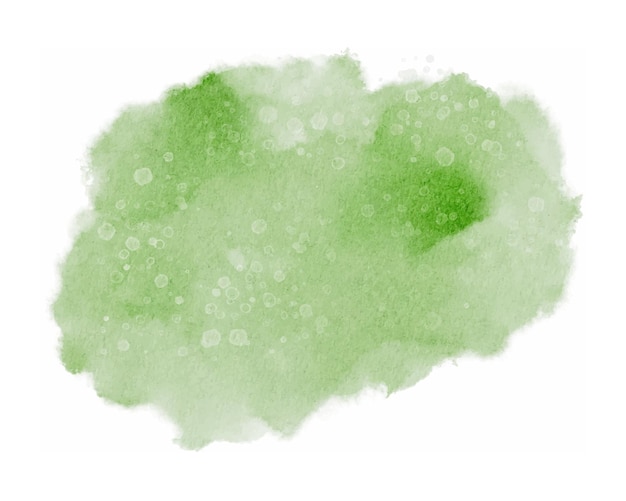Acquerello verde astratto dipinto a mano su sfondo bianco