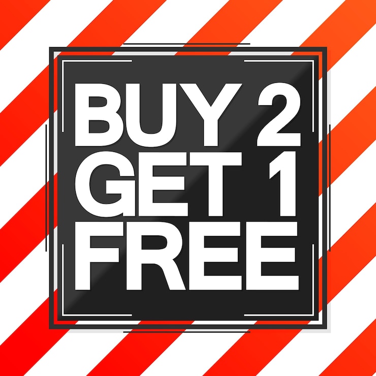 Vettore acquisti 2 get 1 gratis modello di progettazione di poster in vendita edizione speciale illustrazione vettoriale