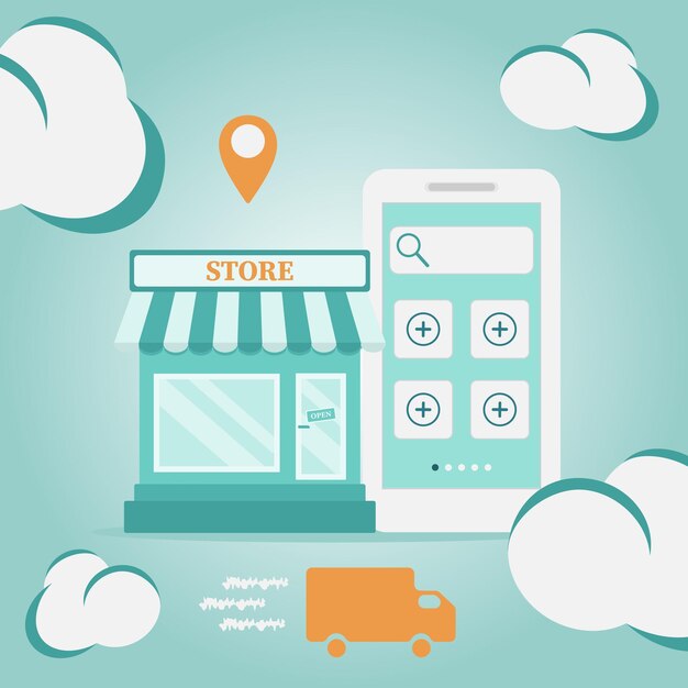 Acquisti online Costruzione di negozi con dispositivi mobili e cloud
