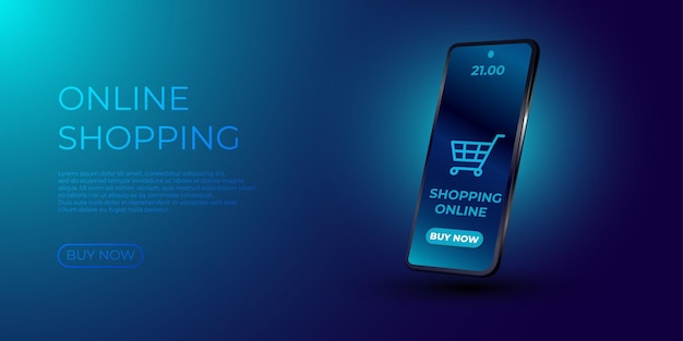 Acquisti online. Smartphone trasformato in negozio online.