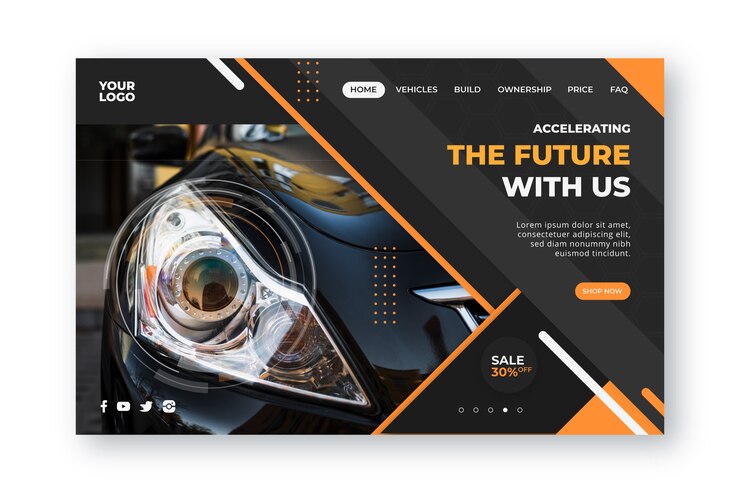 Vettore acquisto di auto modello di pagina di destinazione