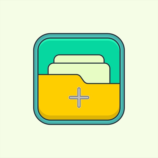 Add Folder icon icon related to design elements suitable for web site app user interfaceselement printable etc flat icon style simple vector design editable