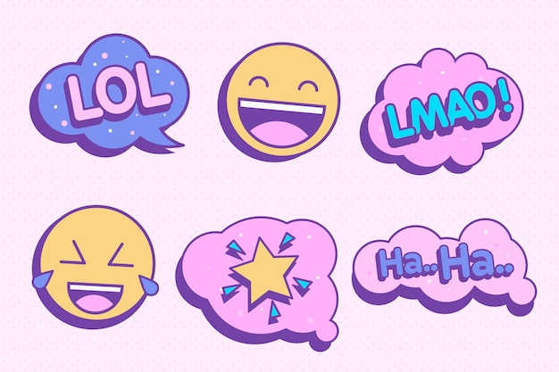 Adesivi con bolle di chat ed emoji