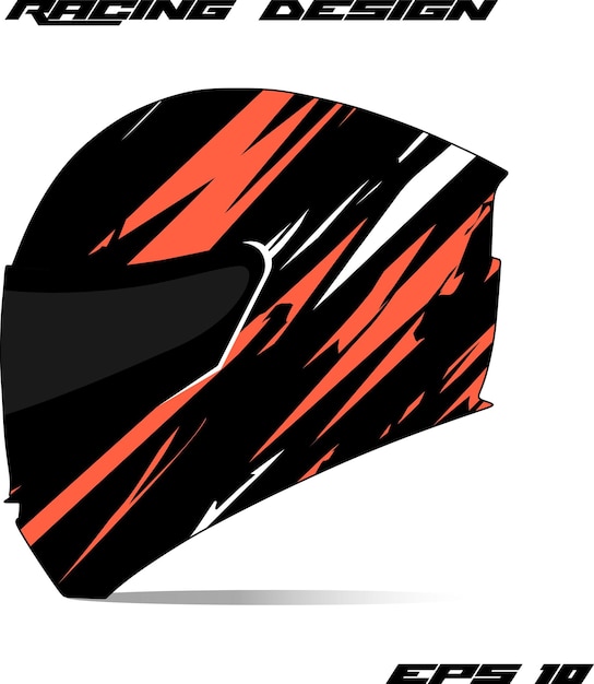 Adesivo avvolgente per casco Racing Sport e design adesivo in vinile vettoriale