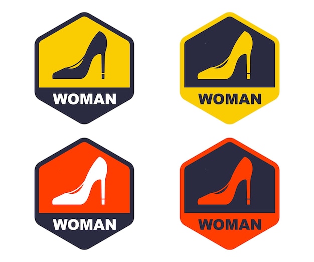 Adesivo dell'icona degli stivaletti un elemento delle scarpe da donna con illustrazione vettoriale piatta dei tacchi