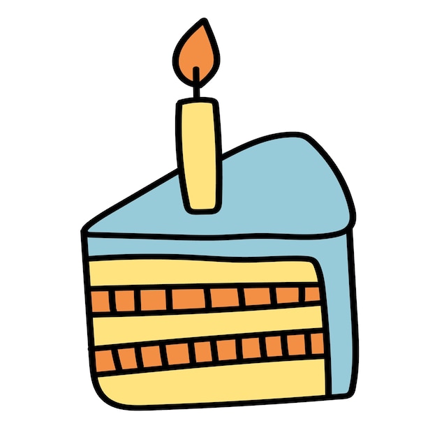 Adesivo Doodle con torta di compleanno carina
