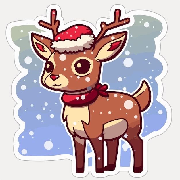 Adesivo natalizio con cervi Collezione di adesivi con renne natalizie Collezione di capodanno