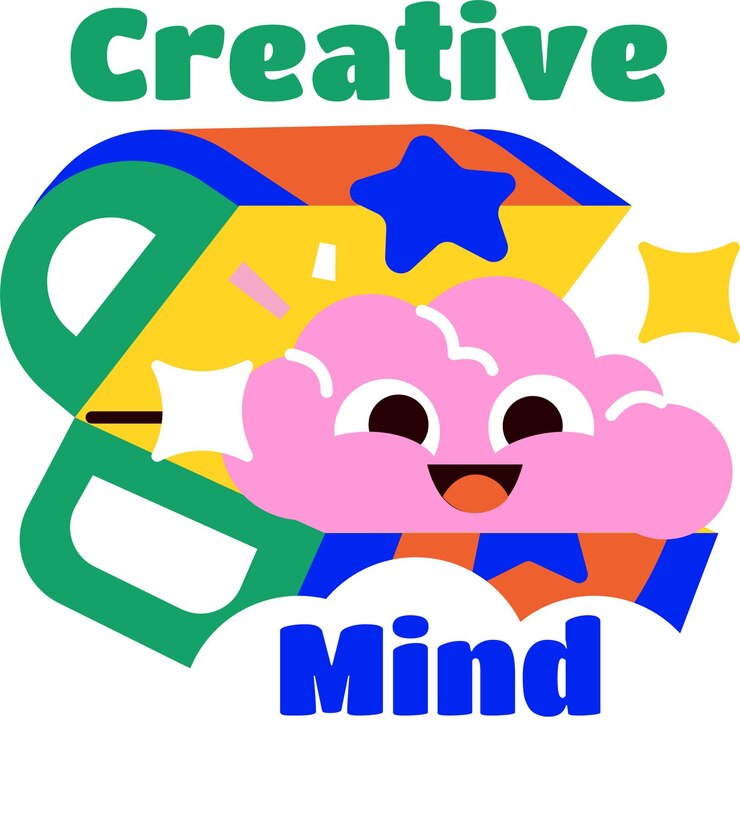 Vettore adesivo per la mente creativa