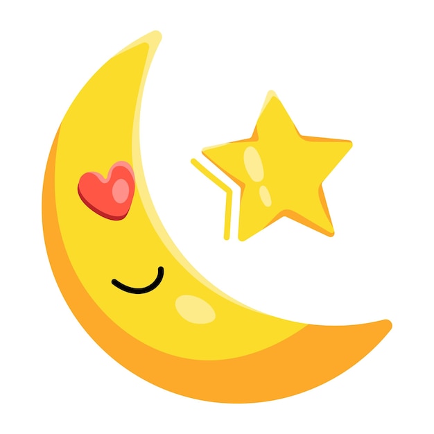 Adesivo piatto accattivante della notte romantica