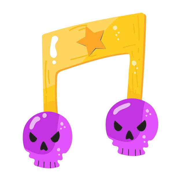 Adesivo piatto che denota musica spaventosa