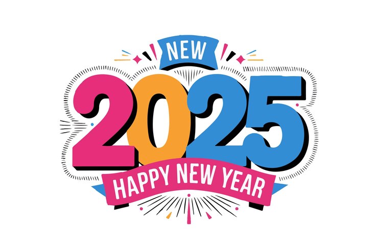 Vettore adobe illustrator artwork per il design di happy new year 2025