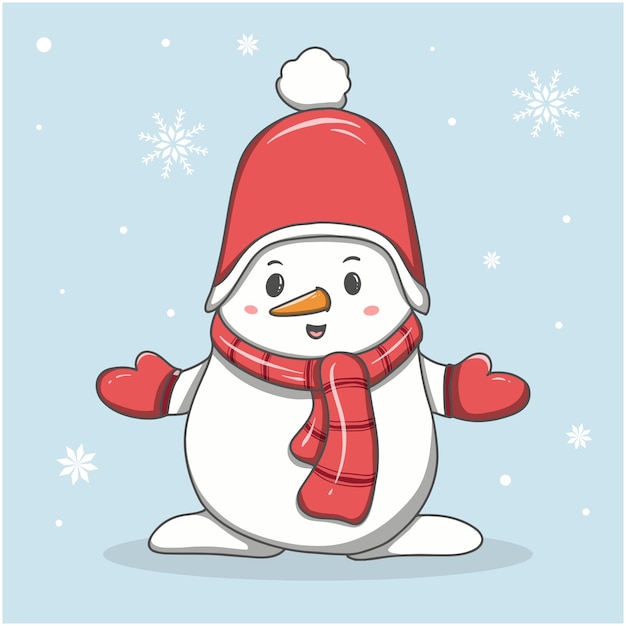 adorabile decorazione natalizia del cartone animato dell'uomo di neve