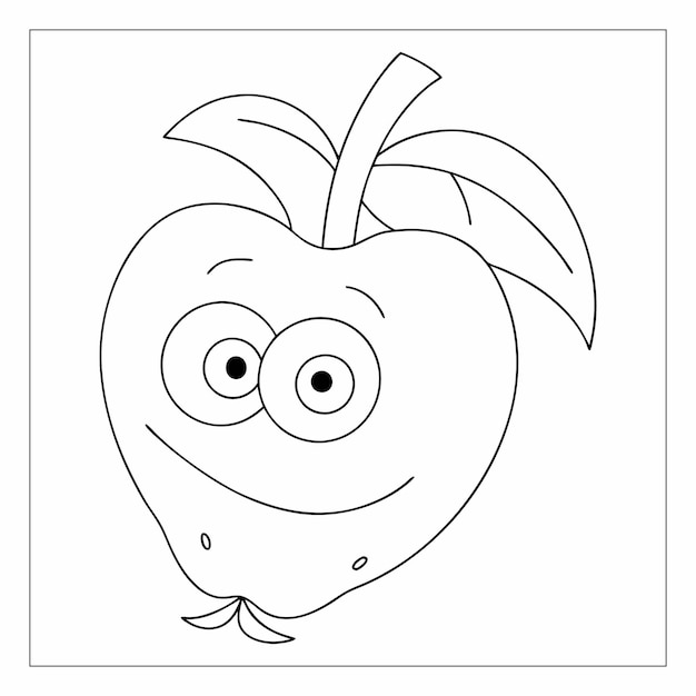 Adorabile disegno di linee di frutta per bambini Attività creative