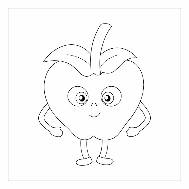 Adorabile disegno di linee di frutta per bambini Attività creative