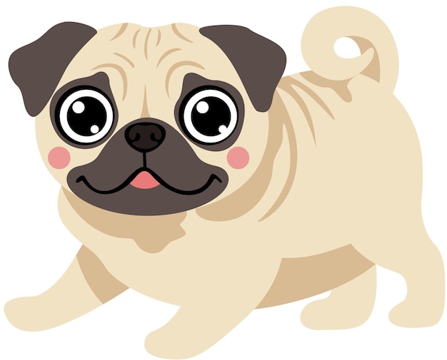 Adorabile pug beige con gli occhi grandi